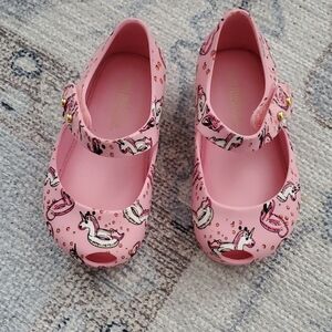 Mini Melissa Baby Girls Unicorn Float Pool Mary Jane Shoes Sz5.